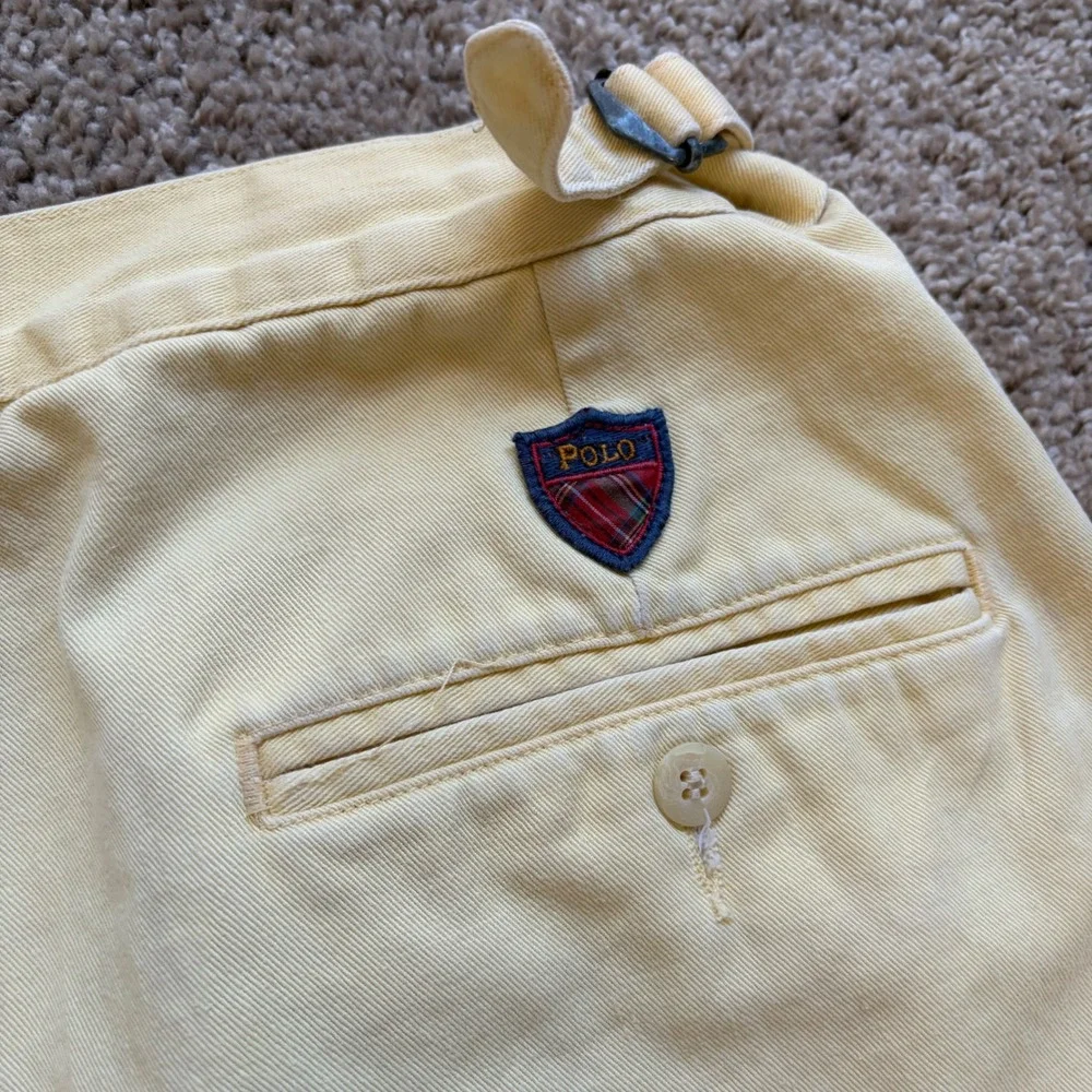 Vintage Polo Ralph Lauren Yellow Pleated Chino Pants 32x28
